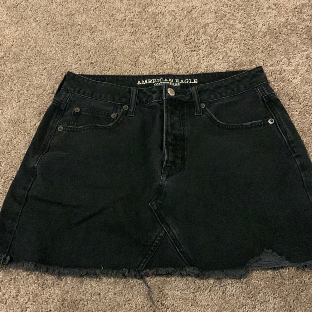 American Eagle black denim mini skirt size 6
